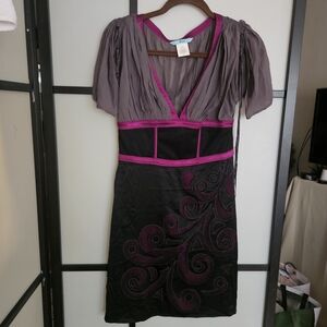 Elegant Black and Purple Dress